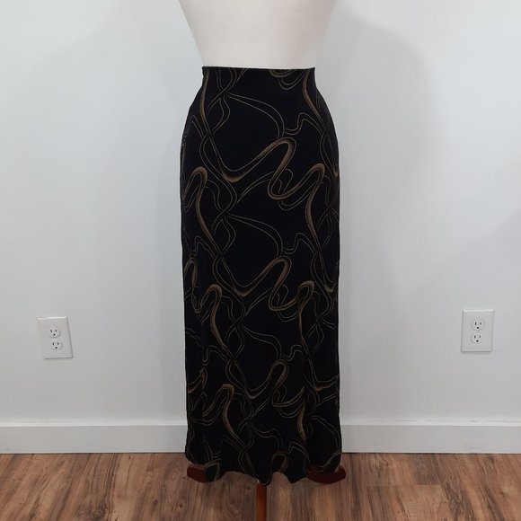 Vtg 90s slinky maxi button skirt - Susan Lawrence brand - Picture 4 of 8